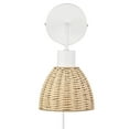 thumbnail image 6 of Globe Electric Briar 1-Light Matte White Plug-in or Hardwire Indoor Wall Sconce with Rattan Shade, 6 of 9