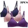 thumbnail image 2 of Erwazi 3 Pack Women's Wireless Full Figure Bras Comfortable Push Up Everyday Bras Bralette No Wire T-shirt Bras Underwear, 2 of 6