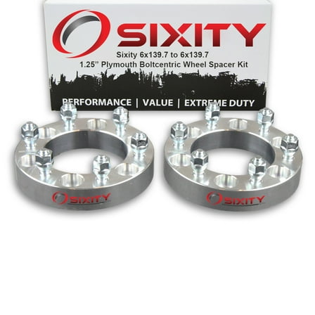 Sixity Auto 2 pc 1.25" 6x139.7 Wheel Spacers compatible with Plymouth Arrow Pickup M12x1.5mm 1.25in Studs Lugs