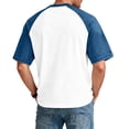 thumbnail image 3 of Dresfit Mens Baseball Shirts Short Sleeve Golf Shirts Patchwork Crewneck Denim Raglan Shirt Summer 2026 Lightweight Cotton Oversized Gym T Shirts White S, 3 of 6