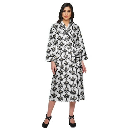 

Moomaya Printed Bath Robe Girls Sleepwear Cotton Long Nightwear Loungewear