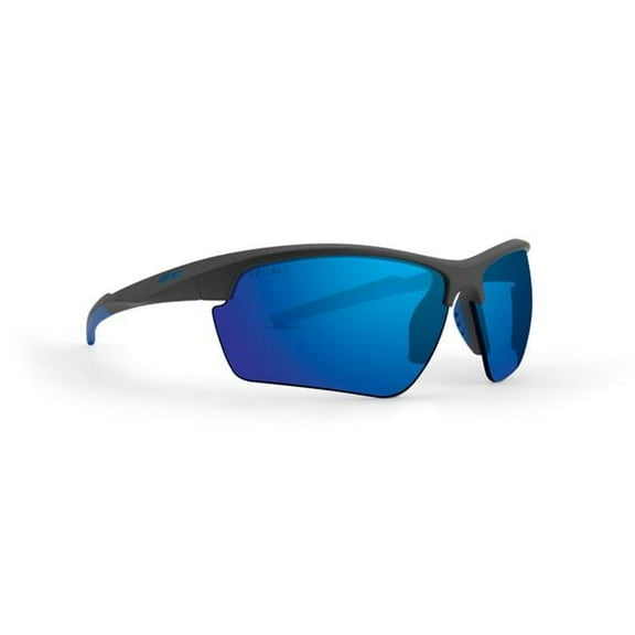 Kennedy Sunglass with Blue Mirror Lens - Gray & Black