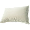 thumbnail image 3 of Pom Poms Pillow Cases Cover Protector Queen Size Off White 20 x30 inches Set of 2, 3 of 6