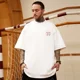 thumbnail image 4 of Camiseta de hombre con estampado de letra 96 de gran tamaño, camiseta de verano de algodón de manga corta con cuello redondo, camiseta informal de calle, ropa Y2K, 4 of 5
