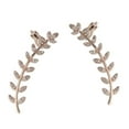 thumbnail image 4 of Diamante Hipoalergénico Hoja Ear Climber Pendientes Boda Prom Joyería , oro and rosa Fernando Pendientes Ear Climber, 4 of 8