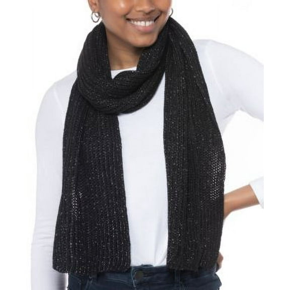 MSRP $28 Style & Co Solid Ribbed Muffler Scarf Black Size OSFA