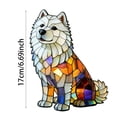 thumbnail image 4 of YaoZQ Samoyed Dog Night Light Sitting Puppy Resin Statue Stained Glass Style Animal Lamp for Bedroom Decor 6.7 Inch, 4 of 6