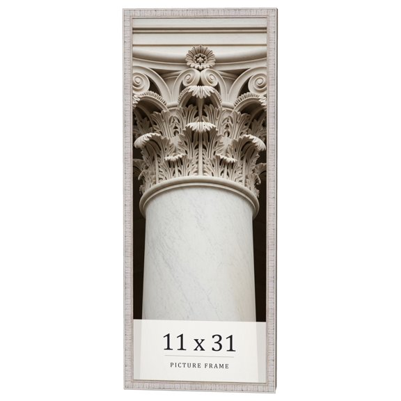 11x31 Frame White Real Wood Picture Frame Width 0.75 inches | Interior Frame Depth 0.5 inches |
