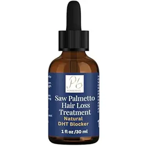 Pomberries Saw Palmetto Hair Oil, Thickening, Moisturizing OIl with Pumpkin Seed, Rosemary, Tea Tree, Peppermint, Lavender, 1 fl oz Made in USA