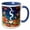 Blue/White, variant on 3drose, Squirrel Found a Cup of Coffee in Magic Forest. Allegory of Autumn, 15oz Mug