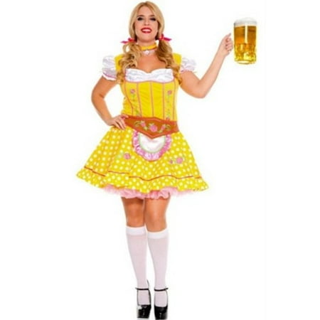 Sky Hosiery Queen Bright Dirndl Dress 70545Q Yellow