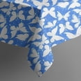 thumbnail image 5 of Blue White Butterfly Pattern Square Tablecloth,Waterproof Square Table Cover,Wipeable Spillproof Washable Table Cover for Home Kitchen Party Decor 42"X42"(107x107cm), 5 of 6