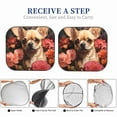 thumbnail image 6 of Fotbe Vintage Red Flower Chihuahua 2-Piece Car Windshield Sun Shade | Sun Blocker for Car Windshield | Foldable Automotive Interior Accessories for Sun Protection-Medium, 6 of 7