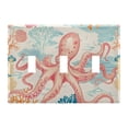 thumbnail image 2 of Dailycode Light Switch Plate Covers 2 Gang Wall Plate Plastics Outlet Covers for Kitchen Home Office Decor Cartoon Octopus and Coral, 2 of 8