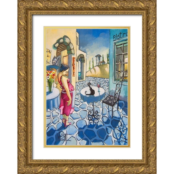 West, Ronald 14x18 Gold Ornate Wood Framed with Double Matting Museum Art Print Titled - Aaaaah
