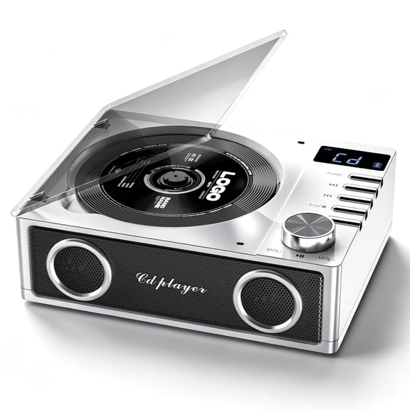 Greadio Bluetooth CD Players Portable with Remote Control, 4000mAh Rechargeable CD Player, CD Players for Home with Speakers , Supports USB, TF, AUX, Optical Input, 1 Count