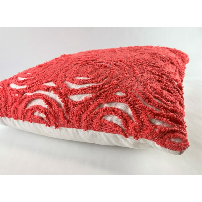 Coral Throw Pillow Torn Sweater Swirls by Pillowfort Decorative Pillow 18 x18