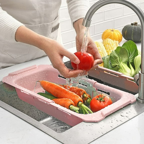 STRANDCHIC Extendable Plastic Dish Drying Rack for Kitchen Sink, Household Indoor Use, and Space-Saving, 1 Piece