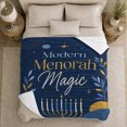 thumbnail image 4 of Modern Menorah With Geometric Accents Print Cozy Flannel Blanket with a Modern Geometric Typography Motif, Appreciation Gift for Hanukkah Celebrants and Living Room and Bedroom Home Decor, 4 of 7