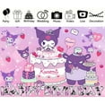 thumbnail image 3 of 5 X3ft Kuromi Cartoon Birthday Party Decorations Supplies, Masks Party Photography Backdrop Photo Decor Banner, Kids Boys Baby Shower Photography Backdrop, 3 of 5