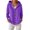 Purple, variant on Kureaily Knitted Hooded Cardigan Coat With Buttons Pure Color Casual And Fashionable Women's Wear For Autumn And Winter Lightweight Clothing