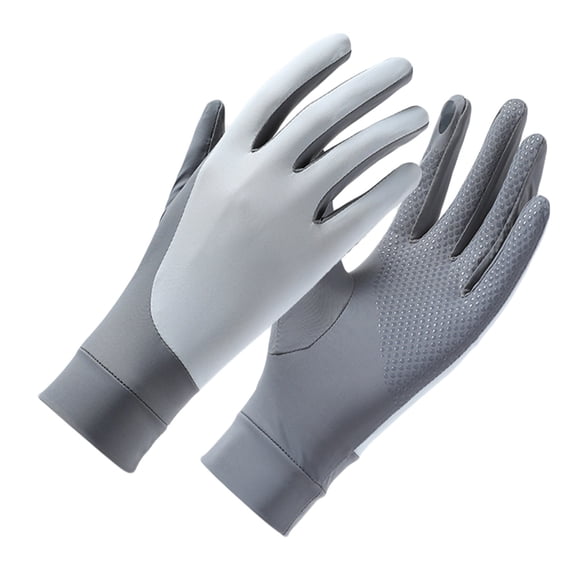 PBFRDSJ Thin Ice Silk Sun Gloves for Women Full Finger Touchscreen UV Gloves Driving Cycling UPF 50 Anti-Slip Gloves for Outdoor
