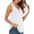 thumbnail image 3 of Anygrew Summer Womens Sleeveless Criss Cross Casual Tank Tops Basic Blouse, 3 of 8