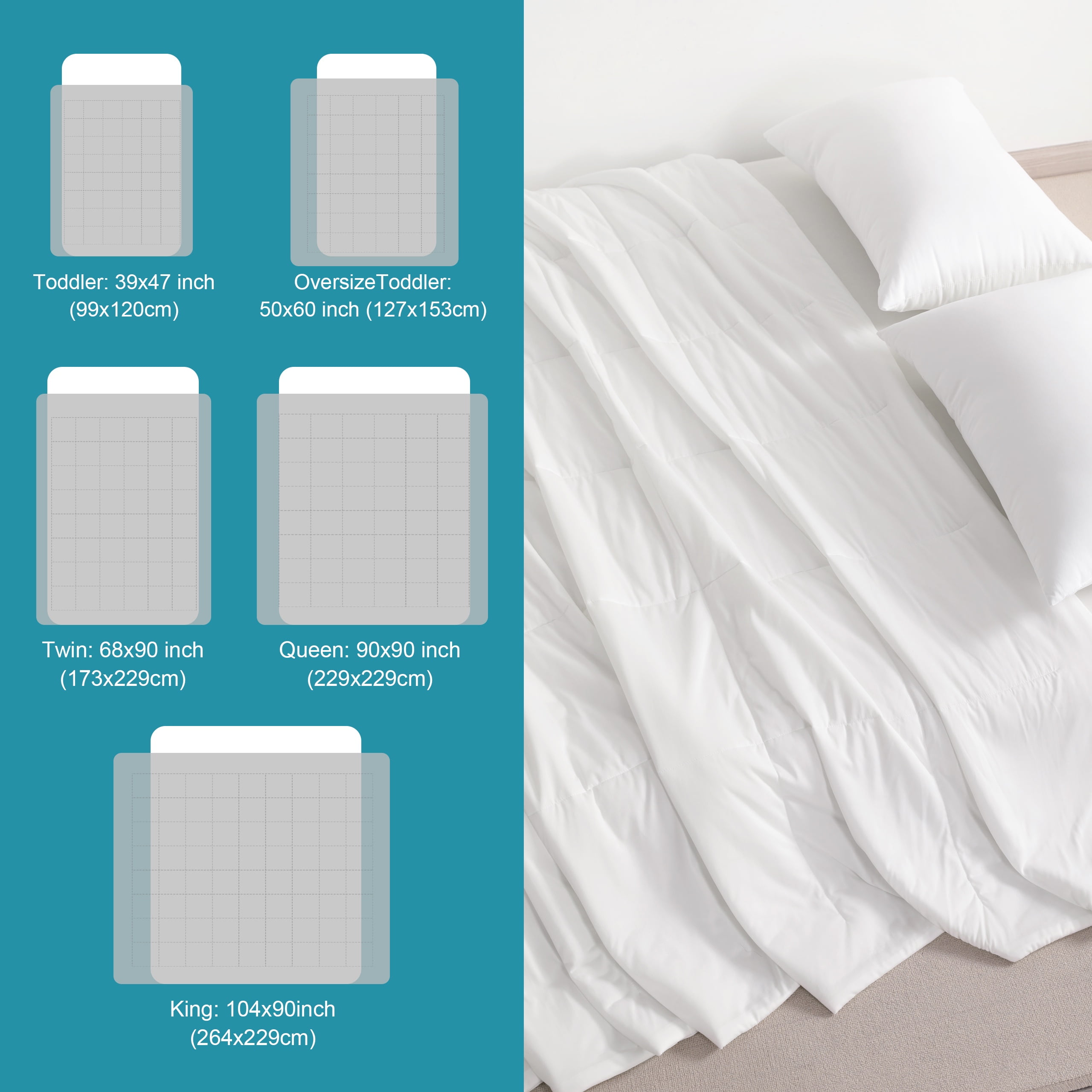 Ntbay King Size Cooling Comforter for Hot Sleepers, Breathable Double-Sided Cooling Blanket, 104" x 90", White