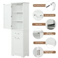 thumbnail image 4 of Euroco Tall Bathroom Storage Cabinet, Freestanding Storage Cabinet with Two Different Size Drawers and Adjustable Shelf, MDF Board with Painted Finish, White, 4 of 9