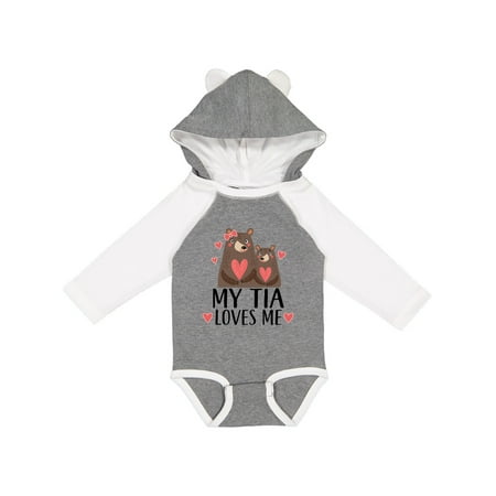 

Inktastic My Tia Loves Me Woodland Bear Gift Baby Girl Long Sleeve Bodysuit