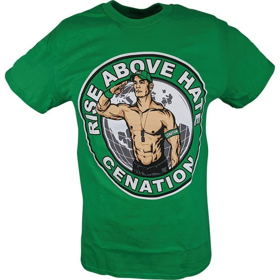 John Cena Green Kids Salute the Cenation T-shirt Boys YL 10-12