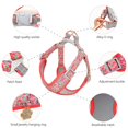 thumbnail image 3 of Flower Print Dog Harness Leash Reflective Pet Puppy Harness Vest Leash Adjustable for Small Medium Large Dogs Chihuahua Bulldog ShopWise Round, 3 of 13