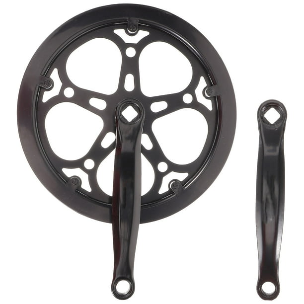 1 juego de bielas de bicicleta de un solo plato, color negro, accesorios para bicicleta con una sola rueda de cadena
