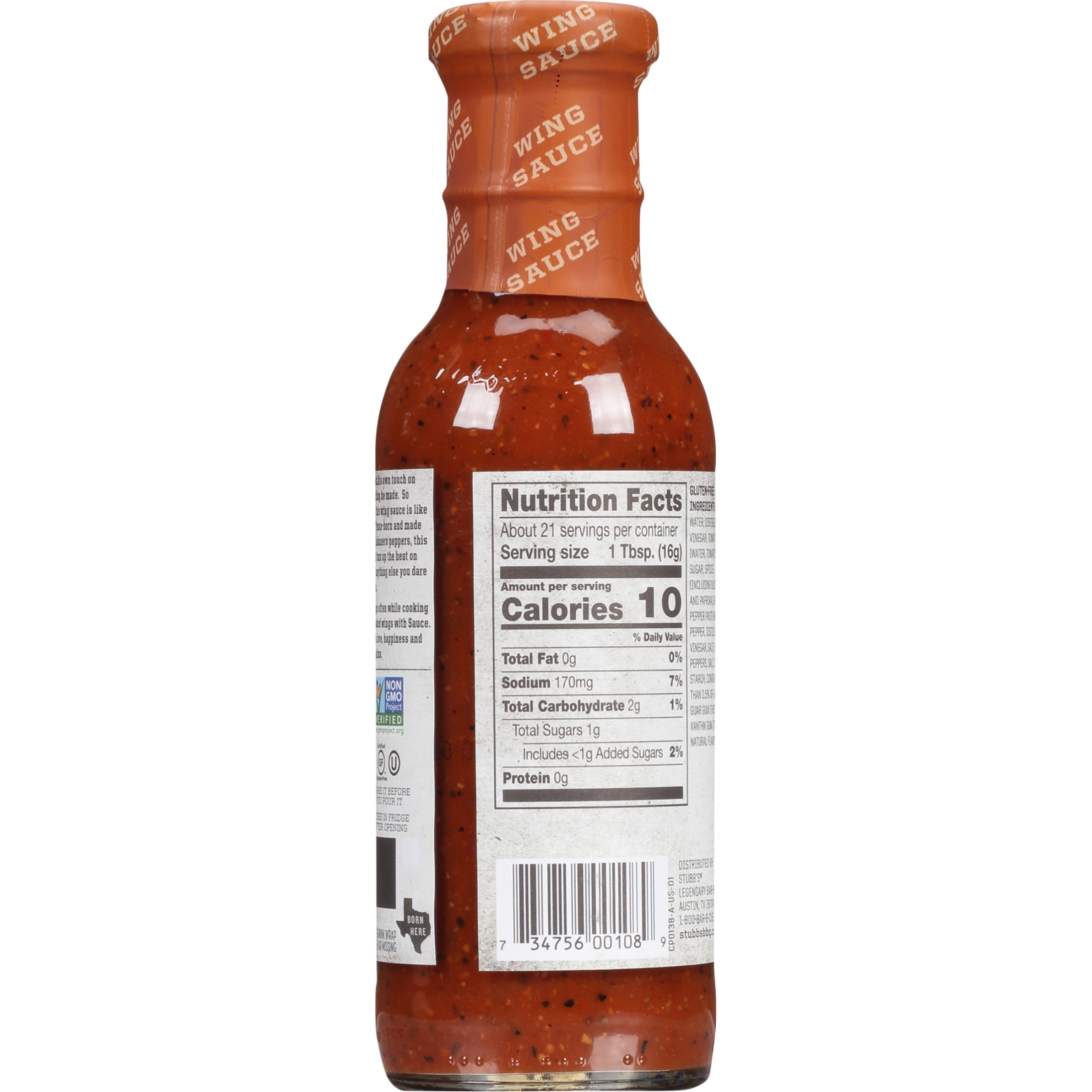 Stubb's Gluten Free Wicked Habanero Pepper Wing Sauce, 12.0 oz Bottle