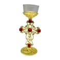 thumbnail image 3 of Portavelas con Forma de Cruz Y Crucifijo, Soporte para Velas Votivas, Centro de Mesa para El Hogar, 3 of 9