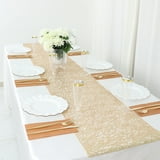 Efavormart 13"X6ft Metallic Gold Non-Slip Plastic Woven Vinyl Table ...