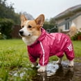 thumbnail image 6 of Dog Raincoat Waterproof Reflective Full Body Jumpsuit for Medium Dogs Like Corgi Pet Rain Gear with Hood for Rainy Day Walking and Outdoor UseXL, 6 of 7