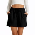 thumbnail image 6 of Causal Shorts for Women Drawstring Elastic High Waist Pleated Shorts Summer Beach Vacation Shorts with Pockets, 3XL, 6 of 6