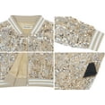 thumbnail image 5 of Womens Sequin Jacket Sparkle Long Sleeve Front Zip Casual Blazer Bomber Jacket With Pockets, Champagne,Small, 5 of 6