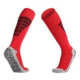 thumbnail image 1 of Graflsoa High-Performance Long Football Socks - Red, Size L (40-45), Breathable & Anti-Slip Polyester Blend, 1 of 6