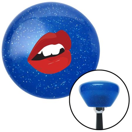 American Shifter Red Lips Blue Retro Metal Flake Shift Knob with M16 x 1.5 Insert Shifter Auto Brody