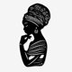 thumbnail image 1 of Decoración de pared con arte de mujer africana, 11 x 5 pulgadas, hierro, decoración de pared moderna, dibujo colgante para el hogar femenino, esculturas de pared de metal para dormitorio, sala de, 1 of 7