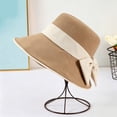 thumbnail image 5 of Women Bow‑Knot Bucket Sun Hat Split‑Back Design Wide Brim UV Protection Fisherman Cap Casual Travel Beach Outdoor Spring Summer Sun‑Shade Head‑Accessory, 5 of 5