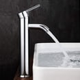 thumbnail image 1 of Bathroom Sink Faucet with High Spout, Adjustable Hot and Cold Mixer Tap, Chrome Plated Brass (Lifetime Warranty) (Silver Gray), 1 of 5