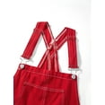 thumbnail image 2 of Women's Classic Adjustable Straps Cuffed Hem Denim Bib Overalls Romper Shorts with Pockets, 2 of 6