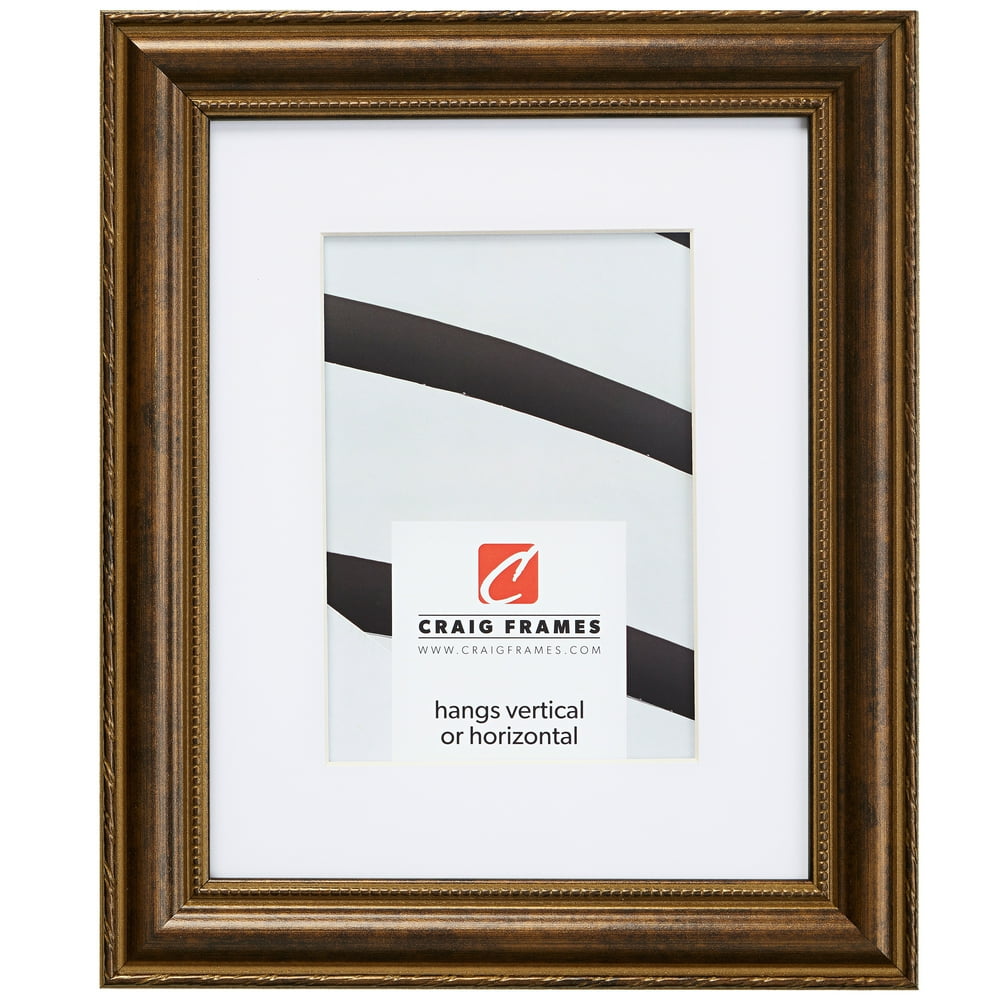 Craig Frames Victoria, 16x20 inch Bronze Picture Frame Matted for a