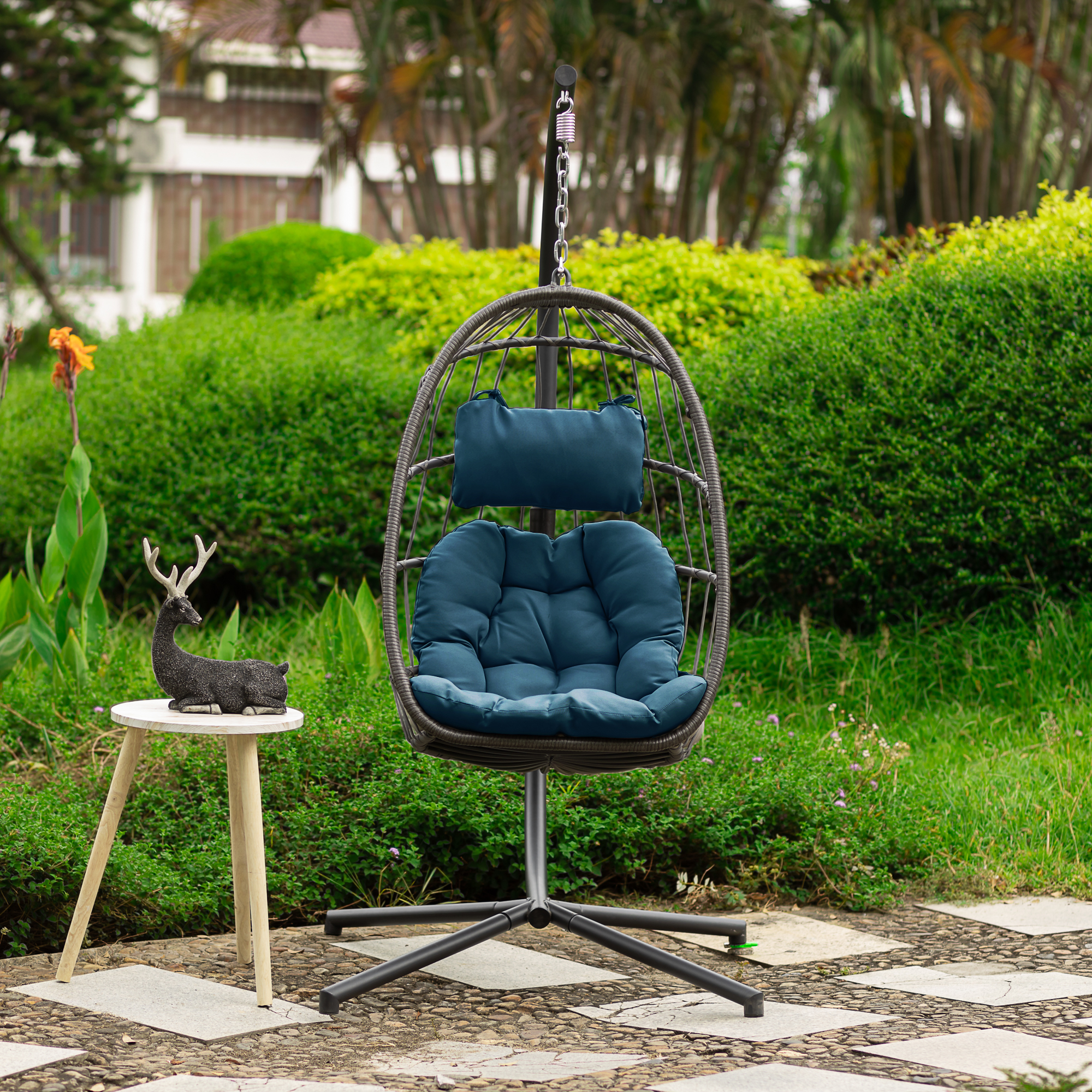 SYNGAR Hanging Egg Chair, Swing Chair with Steel Hammock Stand Set