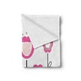 thumbnail image 2 of Pink and White Soft Flannel Fleece Throw Blanket, Abstract Flowers on Rural Field Theme Girly Nature, Cozy Plush for Indoor and Outdoor Use, 70" x 90", Pink Tan Black, by Ambesonne, 2 of 5