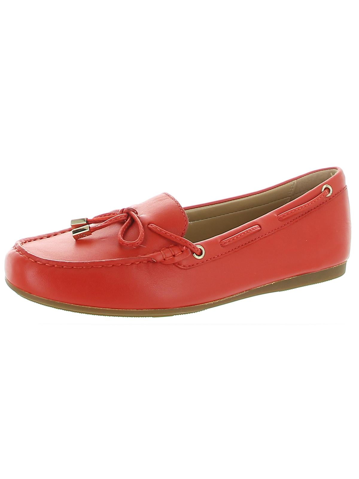 MICHAEL Michael Kors Womens Sutton Leather Slip On Loafers Red  Medium  (B,M) 