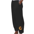 thumbnail image 1 of VEKDONE Womens Linen Long Pants Black L, 1 of 4